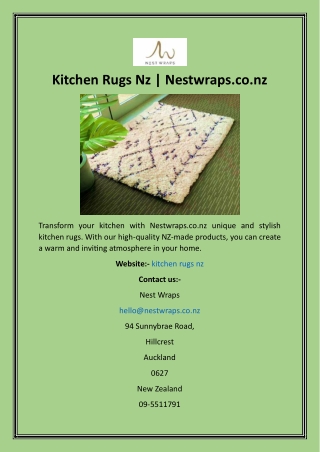 Kitchen Rugs Nz  Nestwraps.co.nz
