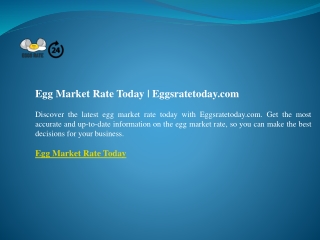 Egg Market Rate Today  Eggsratetoday.com