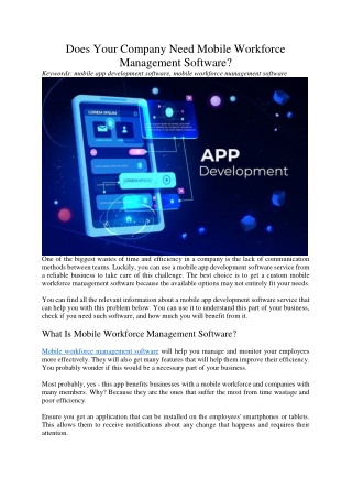 Does Your Company Need Mobile Workforce Management Software