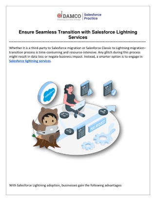 Ensure Seamless Transition with Salesforce Lightning Services