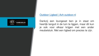 Outdoor Ligbed  Avh-outdoor.nl