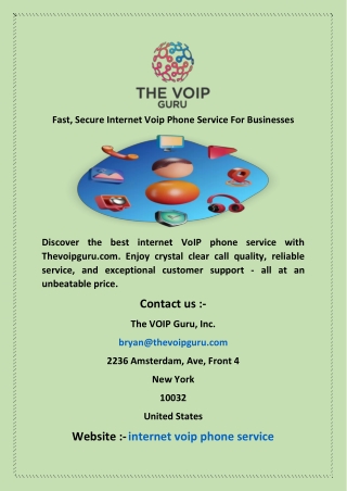 Fast, Secure Internet Voip Phone Service For Businesses