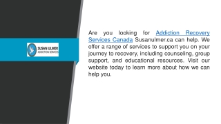 Addiction Recovery Services Canada Susanulmer.ca