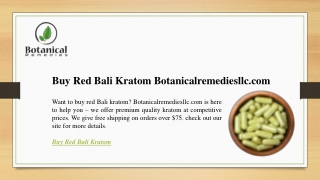 Buy Red Bali Kratom Botanicalremediesllc.com