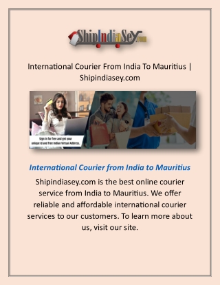 International Courier From India To Mauritius | Shipindiasey.com