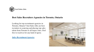 Best Sales Recruiters Agencies in Toronto, Ontario