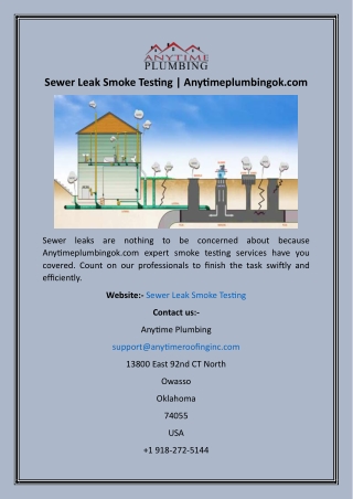 Sewer Leak Smoke Testing  Anytimeplumbingok