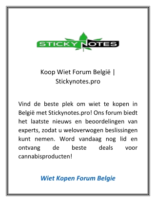 Koop Wiet Forum België  Stickynotes.pro