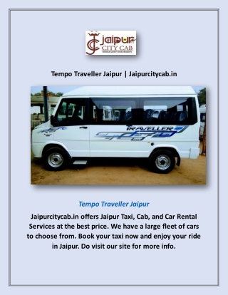 Tempo Traveller Jaipur | Jaipurcitycab.in