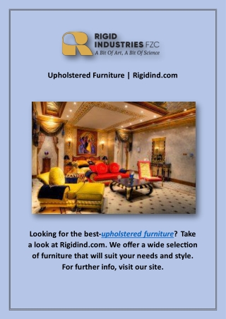 Upholstered Furniture | Rigidind.com