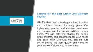 Looking For The Best Kitchen And Bathroom Faucets