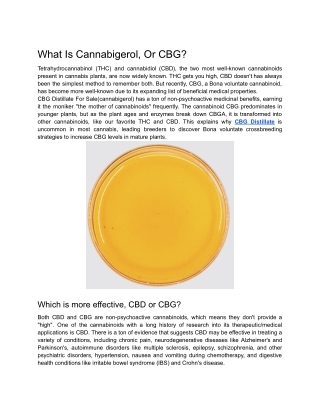 What Is Cannabigerol, Or CBG?