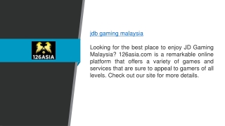 Jdb Gaming Malaysia 126asia.com