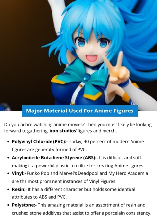 Major Material Used For Anime Figures