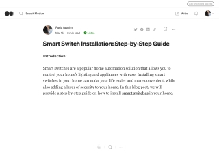 Smart Switch Installation_ Step-by-Step Guide _ by Faria tasnim _ Mar, 2023 _ Medium