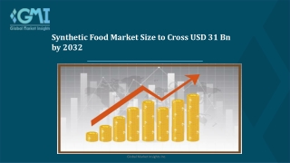 Synthetic Food Market Covering Prime Factors and Competitive Outlook till 2032