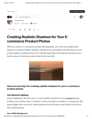 Creating Realistic Shadows for Your E-commerce Product Photos _ by Tanjila Khan _ Apr, 2023 _ Medium