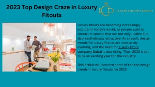 Luxury fitout company Dubai | Luxury Creative Design Dubai