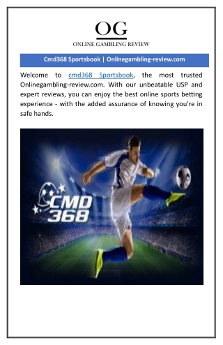 Cmd368 Sportsbook | Onlinegambling-review.com