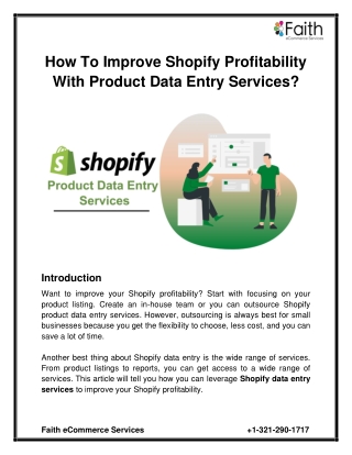 How To Improve Shopify Profitability With Product Data Entry Services