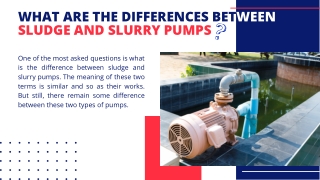 What Are The Differences Between Sludge and Slurry Pumps?