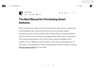 The Best Manual for Purchasing Smart Switches _ by Faria tasnim _ Mar, 2023 _ Medium