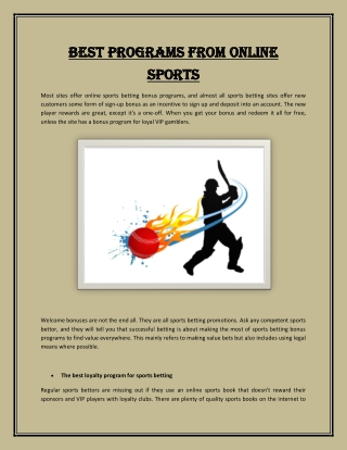 Best programs from online sports