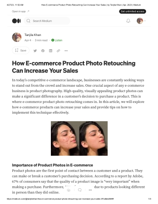 How E-commerce Product Photo Retouching Can Increase Your Sales _ by Tanjila Khan _ Apr, 2023 _ Medium