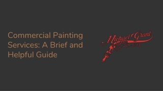 Commercial Painting Services: A Brief and Helpful Guide