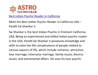 Best Indian Psychic Reader in California