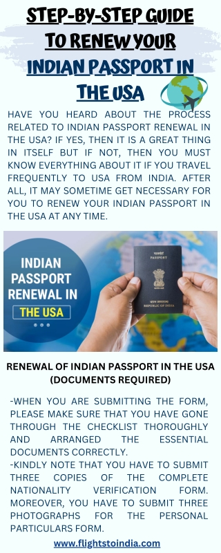 Renewing Your Indian Passport In The USA Step-By-Step Guide