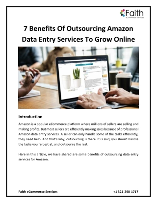 7 Benefits Of Outsourcing Amazon Data Entry Services To Grow Online