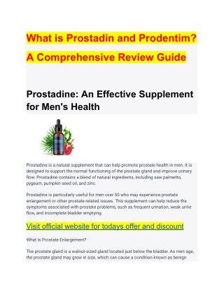 Prostadine_ An Effective Supplement for Men's Health