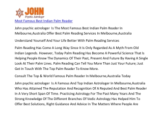 Most Famous Best Indian Palm Reader