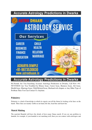 Accurate Astrology Predictions in Dwarka