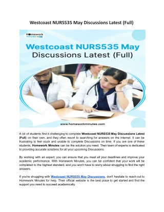 Westcoast NURS535  May Discussions Latest (Full)