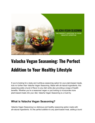 Valacha Vegan Seasoning_ The Perfect Addition to Your Healthy Lifestyle