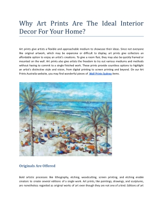 Why Art Prints Are The Ideal Interior Decor For Your Home_.docx