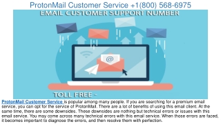 1(800) 568-6975 ProtonMail Customer Service