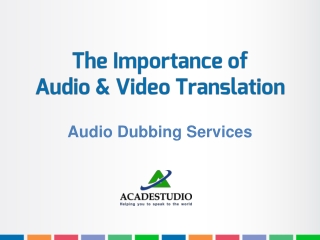 Audio Dubbing Services