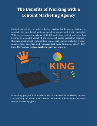 The Benefits of Working with a Content Marketing Agency