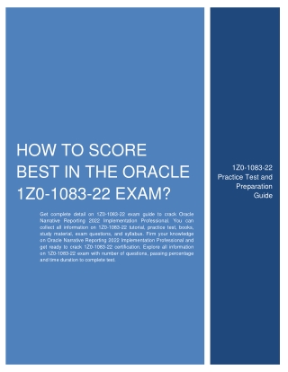 How to Score Best in the Oracle 1Z0-1083-22 Exam?