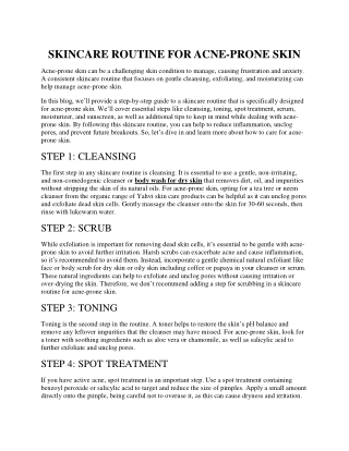 SKINCARE ROUTINE FOR ACNE