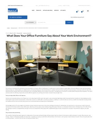 What Does Your Office Furniture Say About Your Work Environment?