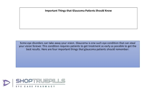 Important Things that Glaucoma Patients Should Know