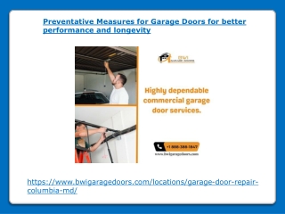 Preventative Measures for Garage Doors for better performance and longevity