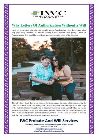 Why Letters Of Authorization Without a Will