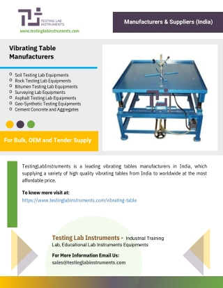 Vibrating Table Manufacturers