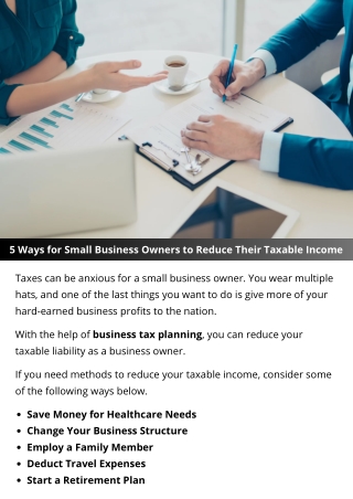 5 Ways for Small Business Owners to Reduce Their Taxable Income