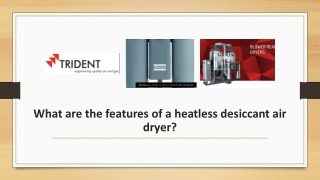 What are the features of a heatless desiccant air dryer?